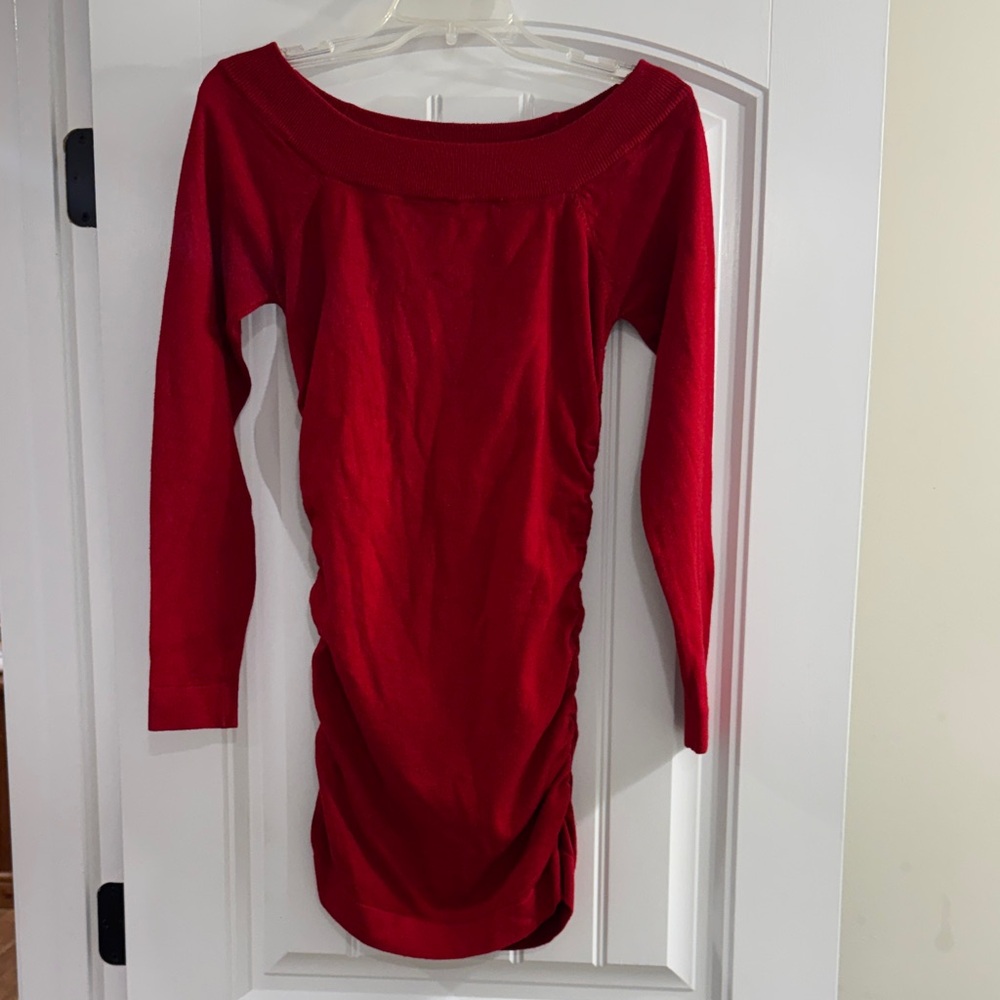 Derek Heart Red Off-Shoulder Shirt/Dress
